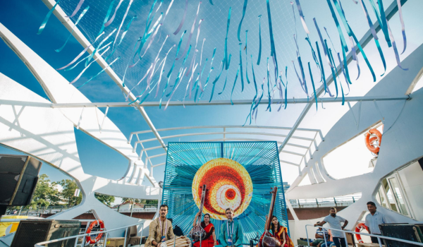 Live art installation and performance at Serendipity Arts Festival in Goa